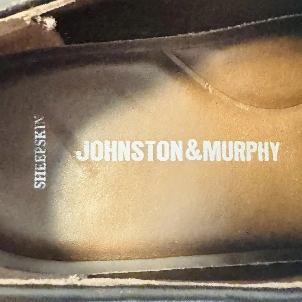 Johnston & Murphy Shoes Mens 9 Brown Leather Cap Toe Oxford Dress Brogue Comfort